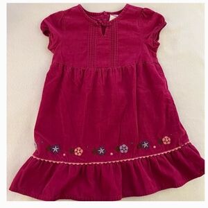 Pink Kids Dress with Floral Embroidery